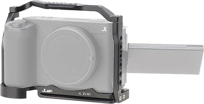 ZV-E1 Cage, Hersmay Video Stabilizer Camera Cage for Sony ZV-E1 Camera Accessories with Top Handle DSLR Rig with Cold Shoe,Handle Locating Holes,Multiple 1/4" 3/8" Screw Holes