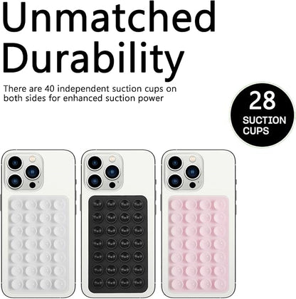 Silicone Double-Sided Suction Phone Case Detachable Mount, ASMR/Fidget Sticky Phone Grip Hands-Free Accessories for Selfies & Videos, Trending TikTok items for iphone & Android (3.74"x2.2", Baby Blue)