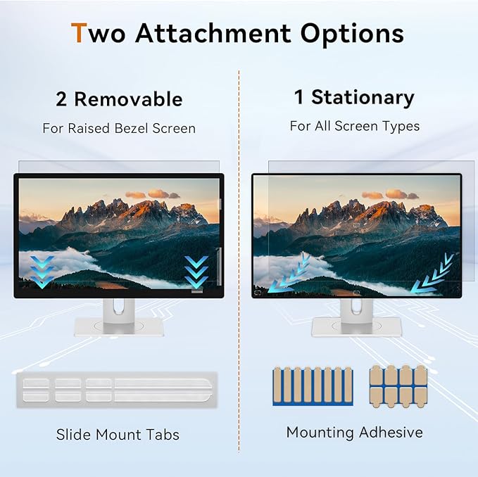 Mamol 21.5 Inch Computer Privacy Screen - Removable Anti Blue Light Glare Filter, Anti-Scratch Protective Film