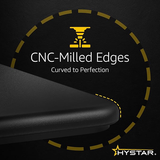 Hystar Aether Glass Gaming Mousepad | Micro-Etched Tempered Glass | Quiet, Ultra-Fast Glide | Full Anti-Slip Silicone Backing (Black, Large)