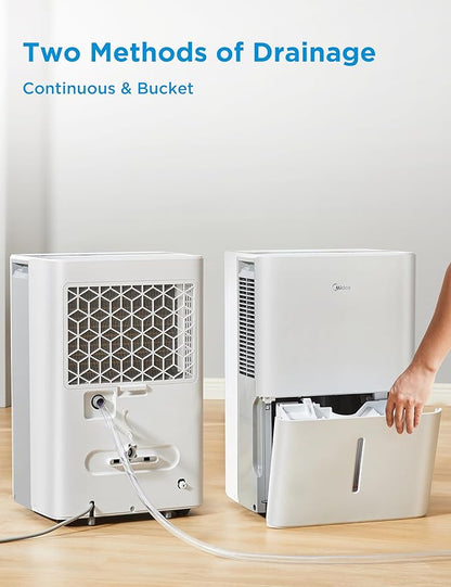 Midea 3,000 Sq. Ft. Energy Star Certified Dehumidifier With Reusable Air Filter 35 Pint - Ideal For Basements, Large & Medium Sized Rooms, And Bathrooms (White)