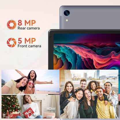 Android Tablet with 10.1 inch 1280 * 800 IPS HD Touchscreen, Octa-Core Processor, 64GB Storage, 1TB TF Card Expandable, 5G/2.4G WiFi, BT 5.0,Dual Camera, Tablet for Study, Business&Entertainment