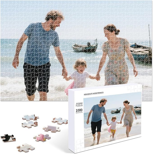 Custom Puzzle 120/200/300/500/1000/1500 Pieces, Personalized Puzzle from Your Own Photo, Customized Jigsaw Puzzle Gift for Couple, Pet, Wedding, Anniversary & Family (1000-Horizontal)