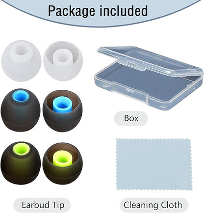 Silicone Replacement Earbud Tips for In-Ear Headphones (Inner Hole 3.8mm-5.1mm) - 9 Pairs, S/M/L