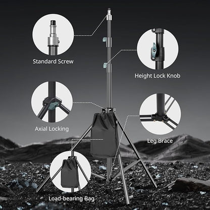Aureday 22" Big Ring Light with 72" Sturdy Tripod Stand and Sandbag, 65W Large Studio Ringlight with Remote & Phone Holders for Photography/TikTok/YouTube/Tattoo/Barber/Video Recording