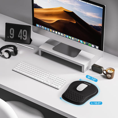 Aszqvd Ergonomic Mouse Pad with Wrist Support, Black Mousepads for Desk