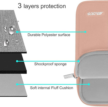 MOSISO Laptop Case 13.3 inch, 13-13.3 inch Laptop Sleeve Compatible with MacBook Air/Pro 13 / Pro 14, HP Dell ASUS Lenovo Notebook, Polyester Vertical Computer Sleeve Bag with Pocket, Salmon Pink