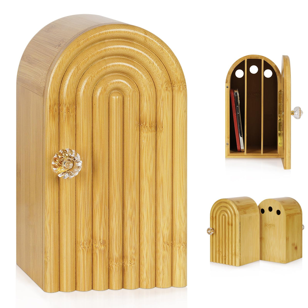 Lzttyee Phone Box for Family Time, Bamboo Cell Phone Jail, Wood