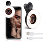 Macro Lens for iPhone and Android with Mini Clip Ring Light, Portable Rechargeable Dimming, for Smart Phone Photography, Camera Video Recording, VLOG
