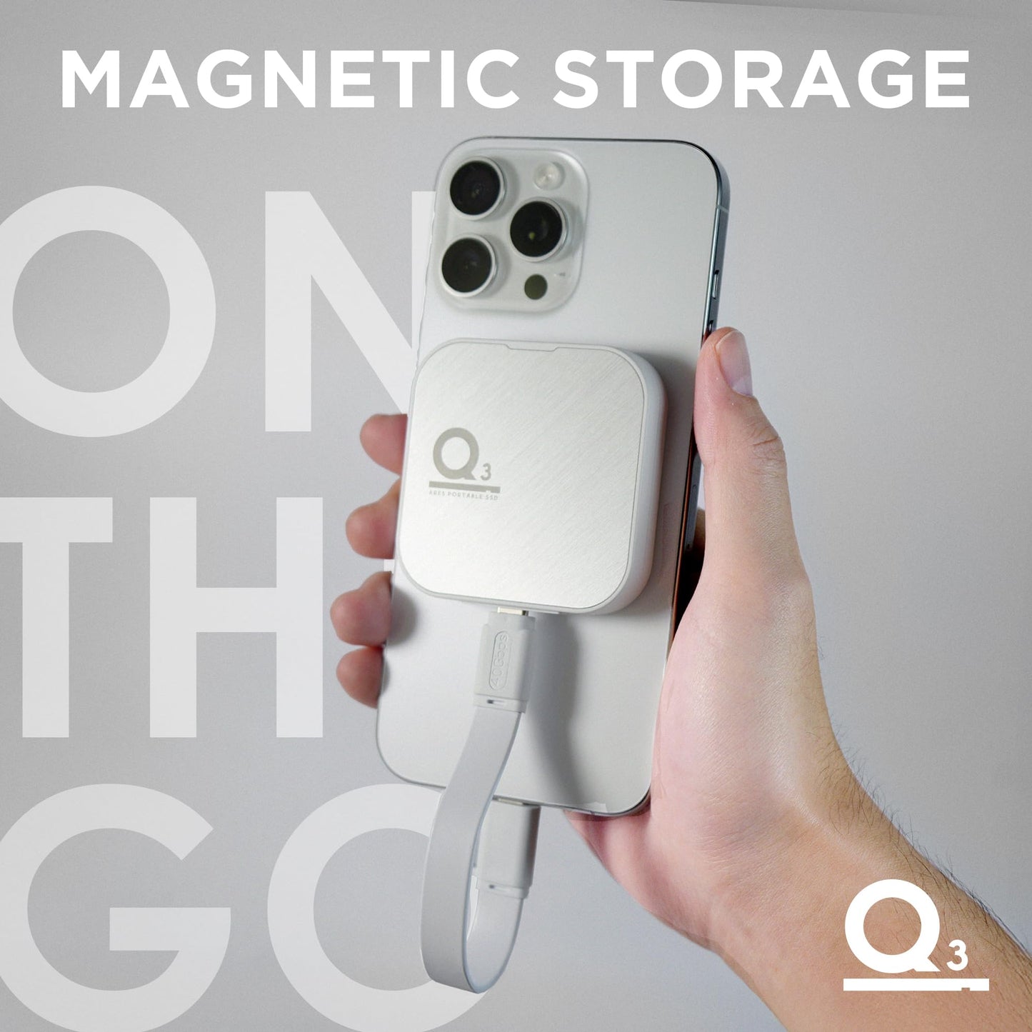 DATO Magnetic External SSD 1TB, External Solid State Drive Portable SSD USB 3.2 Gen 2x2, up to 1600/1500 MB/s, Type-C 4K ProRes HDR Record, Compatible with iPhone 15&16 Pro Max - ARES Q3 Series