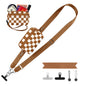 YFWE Clip and Go Strap for Phone with Wallet Crossbody, Adjustable Phone Lanyard with Detachable RFID Wristlet Wallet, Phone Strap with Phone Tabs for All Phones, Black Checkered (M)