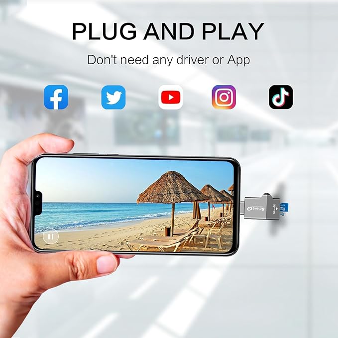 C356 Type-C MicroSD Card Reader with USB 3.0 Super Speed Technology, Supports MicroSDXC, MicroSDHC, and MicroSD for Window, Mac OS X and Andriod (Midnight Grey)