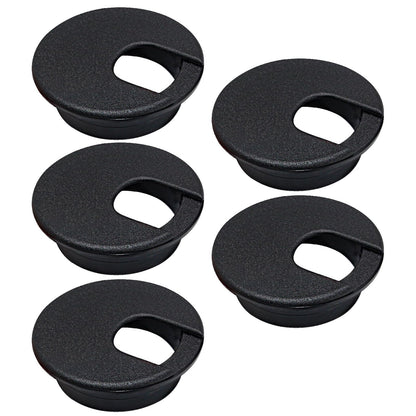 EASYEAH 5 Pcs Desk Grommet 2" / 50 mm, Desk Cord Hole Cover, Cable Grommet ABS Plastic, Desk Hole Grommet for Home & Office Pc, Detachable Cable Cord Organizer-Black