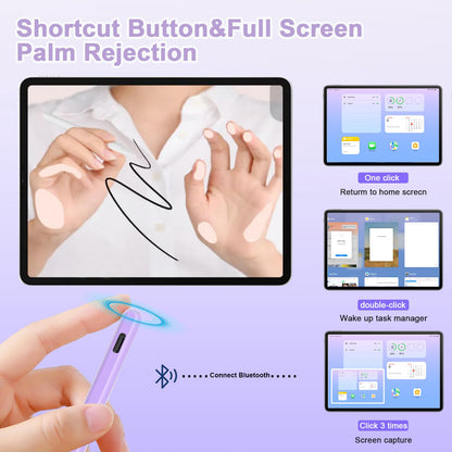 Stylus Pen for iPad, Magnetic Wireless Charging & USB C Fast Charge Pencil Compatible with Apple iPad (A16) 11/10/9/8/7/6th Generation, Pro 13"/12.9"/11", Air M3/M2/5/4/3, Mini (A17 Pro) 7/6/5 Purple