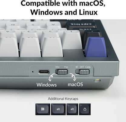 Keychron Q5 Pro QMK/VIA Wireless Custom Mechanical Keyboard, 96% Layout with Programmable Knob, KSA Double-Shot PBT Keycaps with Hot-swappable K Pro Red Switch for Mac Windows Linux - Gray