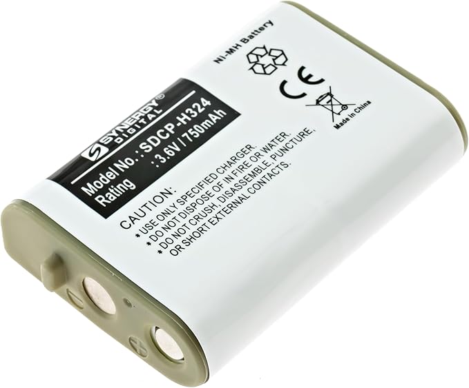 Synergy Digital Cordless Phone Batteries, Works with Panasonic HHR-P103 Cordless Phone, (Ni-MH, 3.6V, 750 mAh) Ultra Hi-Capacity, Combo-Pack Includes: 2 x SDCP-H324 Batteries