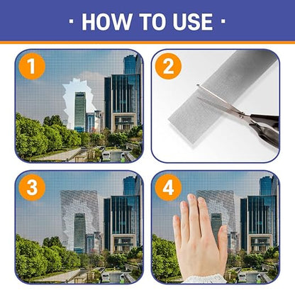 HA SHI Screen Repair Kit for Windows or Doors (4" x 15FT, Black) 3-Layer Strong Adhesive Tape, Made in Korea, Ease-Installation Fiberglass Covering Mesh