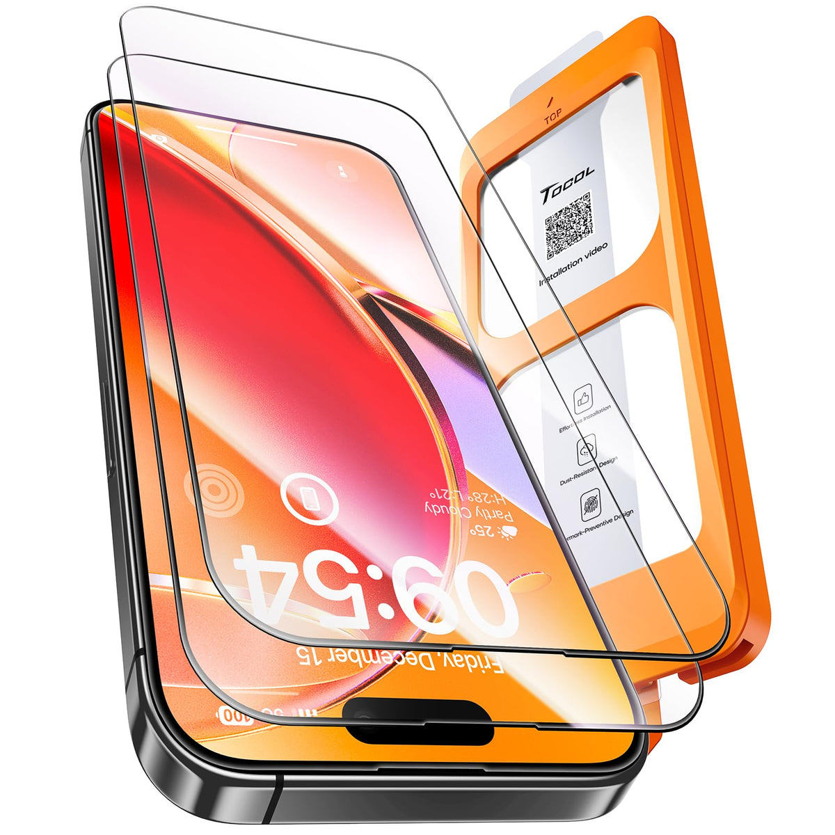 TOCOL for iPhone 16 Pro Privacy Screen Protector