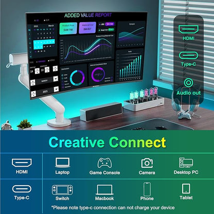 SANSUI Curved Monitor 27 inch 100Hz USB Type-C Computer Monitor with Speakers Built in丨FHD 1080p丨HDR丨110% sRGB丨1500R丨VESA Compatible,for Tablet,Desktop,Laptop and PC Work Gaming