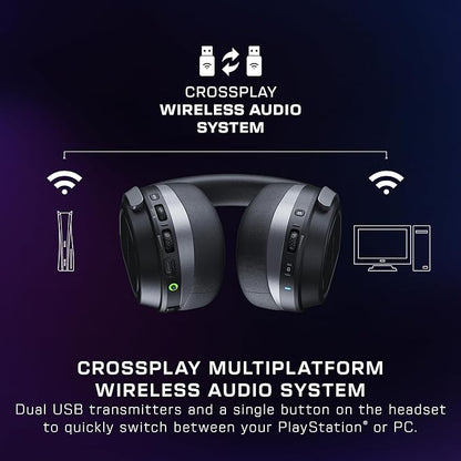 Turtle Beach Stealth 700 Gen 3 Wireless Multiplatform Amplified Gaming Headset for PS5, PS4, PC, Mobile – 60mm Drivers, AI Noise-Cancelling Mic, Bluetooth, 80-Hr Battery, Dual Transmitters – Black