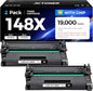 148X Black Toner Cartridge 2-Pack with chip High Yield Replacement for HP 148X W1480X 148A W1480A Compatible with HP LaserJet Pro MFP 4101dw 4101fdn 4101fdw 4001dn 4001dw 4001n 4001 4101 e Printer Ink