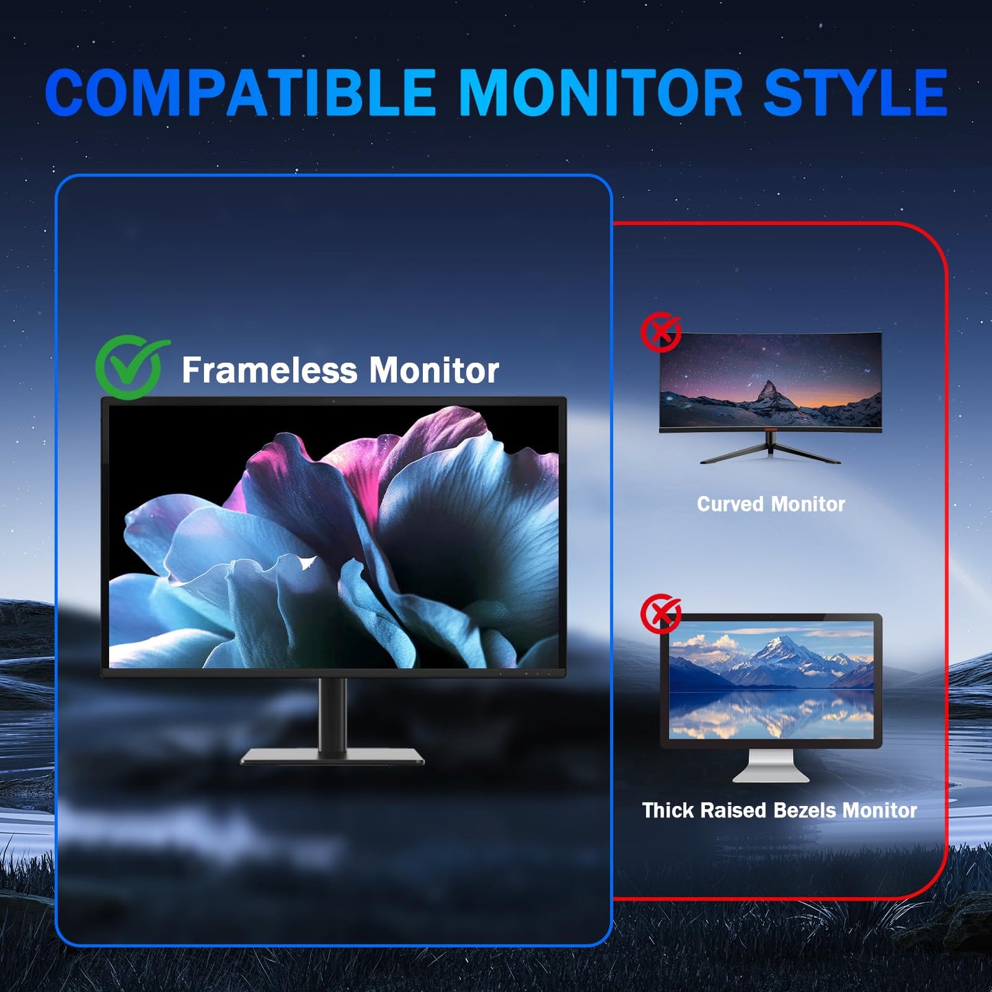 Phimoos [2 Pack] 24 Inch Magnetic Computer Privacy Screen for Monitor 16:9 Aspect Ratio Widescreen Monitor, Eye Protection Anti Glare Blue Light Filter, 24in Removable Black Anti Spy Protector Film