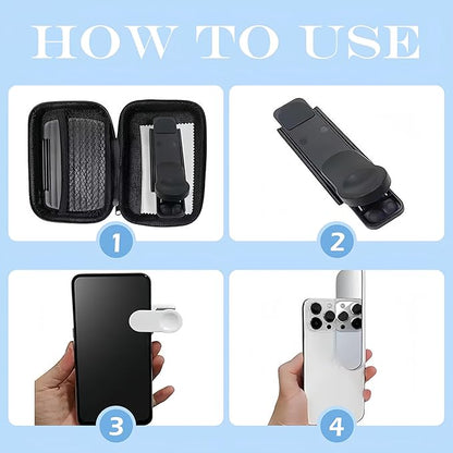 Mirror Effect Lens, Smartphone Camera Mirror Reflection Clip Kit Phone Camera Shooting Reflection Mirror Adjustable HD Glass Smartphone Photography Flip Mirror for All Phones (Black)