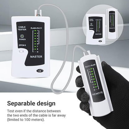 RJ45 Cable Tester Network Cable Tester Ethernet Wire Test Tool for LAN Phone RJ45 RJ11 RJ12 Cat5 Cat5e Cat6 Cat6a Cat7 UTP/Shield Cable