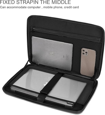 DOMISO 15.6 inch Laptop Sleeve with Handle Shockproof Waterproof EVA Protective Case for 15.6" Yoga 720 IdeaPad 310 320 ThinkPad T570/Legion 5 Gen 6/HP Envy 15/15.6" Notebooks, Silver