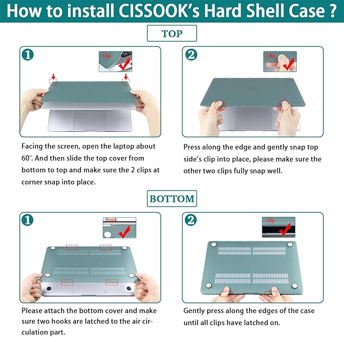 CISSOOK Wave Case for MacBook Pro 13 inch Case 2025-2020 Release