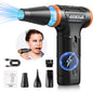 Compressed Air Duster, 220000RPM Canned Air Duster for Computer Cleaning Kit, 3 Speed Compressed Air Can with LED Light, Electric Air Duster for Cleanning Car, PC, Electronics