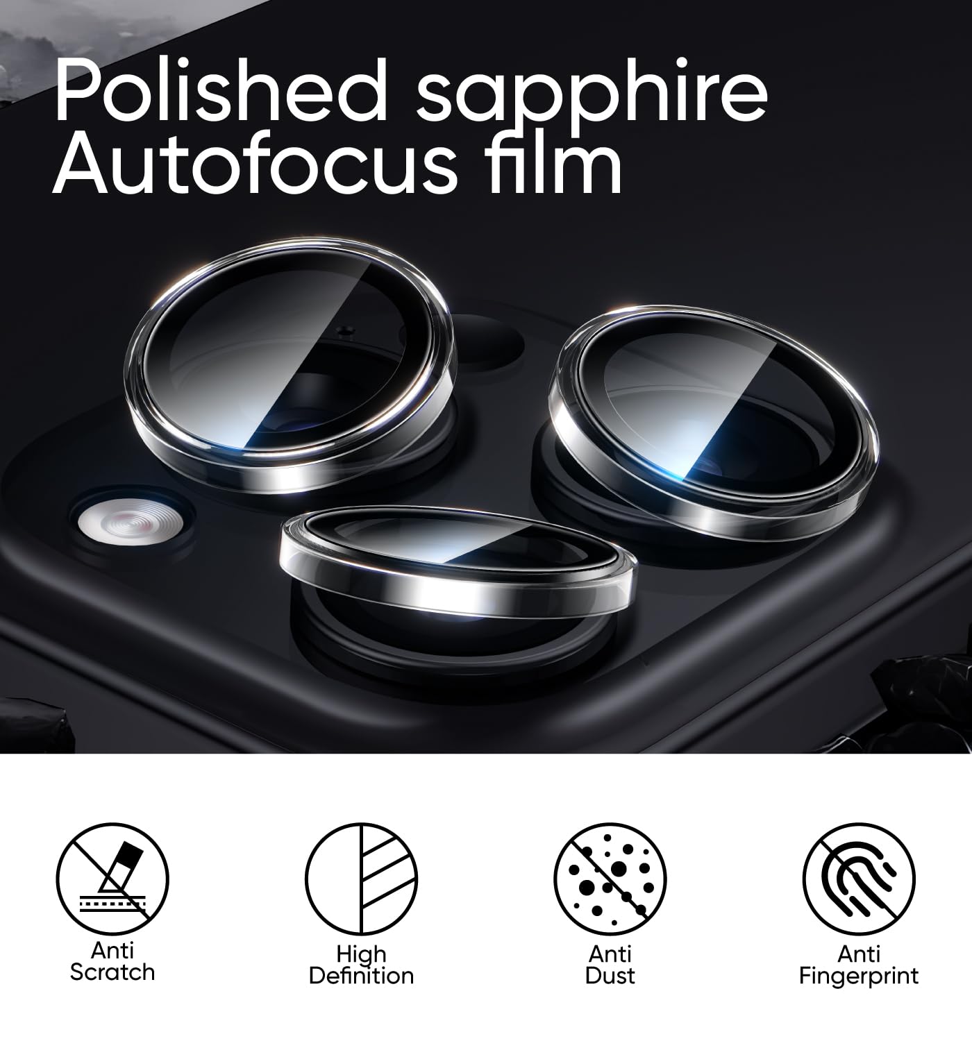 MAGIC JOHN for iPhone 16 Pro Max/16 Pro Camera Lens Protector [Alignment Kit&1:1 Invisible Perfect Fit] 9H Aerospace Tempered Glass Anti-Scratch Durable, Individual Cover Ring, Case Friendly, Set of 2, Clear