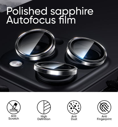 MAGIC JOHN for iPhone 16 Pro Max/16 Pro Camera Lens Protector [Alignment Kit&1:1 Invisible Perfect Fit] 9H Aerospace Tempered Glass Anti-Scratch Durable, Individual Cover Ring, Case Friendly, Set of 2, Clear