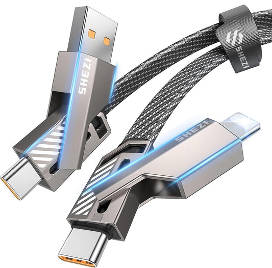 [Apple MFi Certified] 4-in-1 USB C Cable 60W Lightning Cable Fast Charging