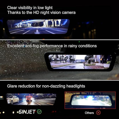 9.66″ OEM Rear View Mirror Camera, Dash Cam, Detached Front Lens, 2K, IPS Screen, Night Vision, Parking Monitor, 32GB SD, for Trucks, Vans, SUVs