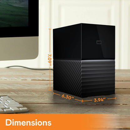 Western Digital 20TB My Book Duo Desktop RAID External Hard Drive HDD, USB 3.1, With Password Protection and Auto Backup Software - WDBFBE0200JBK-NESN