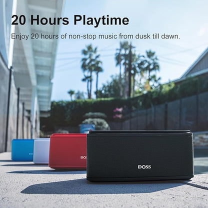 DOSS SoundBox Touch Wireless Bluetooth Speaker with 12W HD Sound and Bass, IPX5 Waterproof, 20H Playtime, Handsfree, for Office, Home, Outdoor, Travel-Upgraded