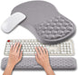 Hokafenle 2 in 1 Ergonomic Mouse Pad Wrist Support & Wrist Rest for Computer Keyboard Set, with Relieve Carpal Tunnel Pain Massage Bulge and Full Memory Gel Design (2In1 Set, Sand Color)