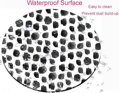 Round Mouse Pad, Polka Dot Print Premium-Textured Mouse Mat, Small Non-Slip Rubber Base Round Mousepad with Designs for Working and Gaming
