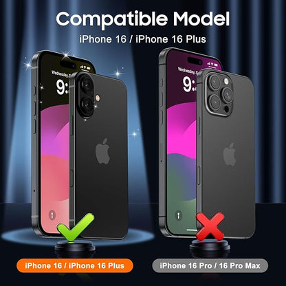 UniqueMe for 3 Pack iPhone 16 / iPhone 16 Plus Camera Lens Protector - [Drop Protection] [Case Friendly] 9H Tempered Glass Camera Cover Screen [Update New Version] - Silver
