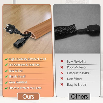 EYAYEN Floor Cord Cover for Wires on Floor Self Adhesive Cord Hider