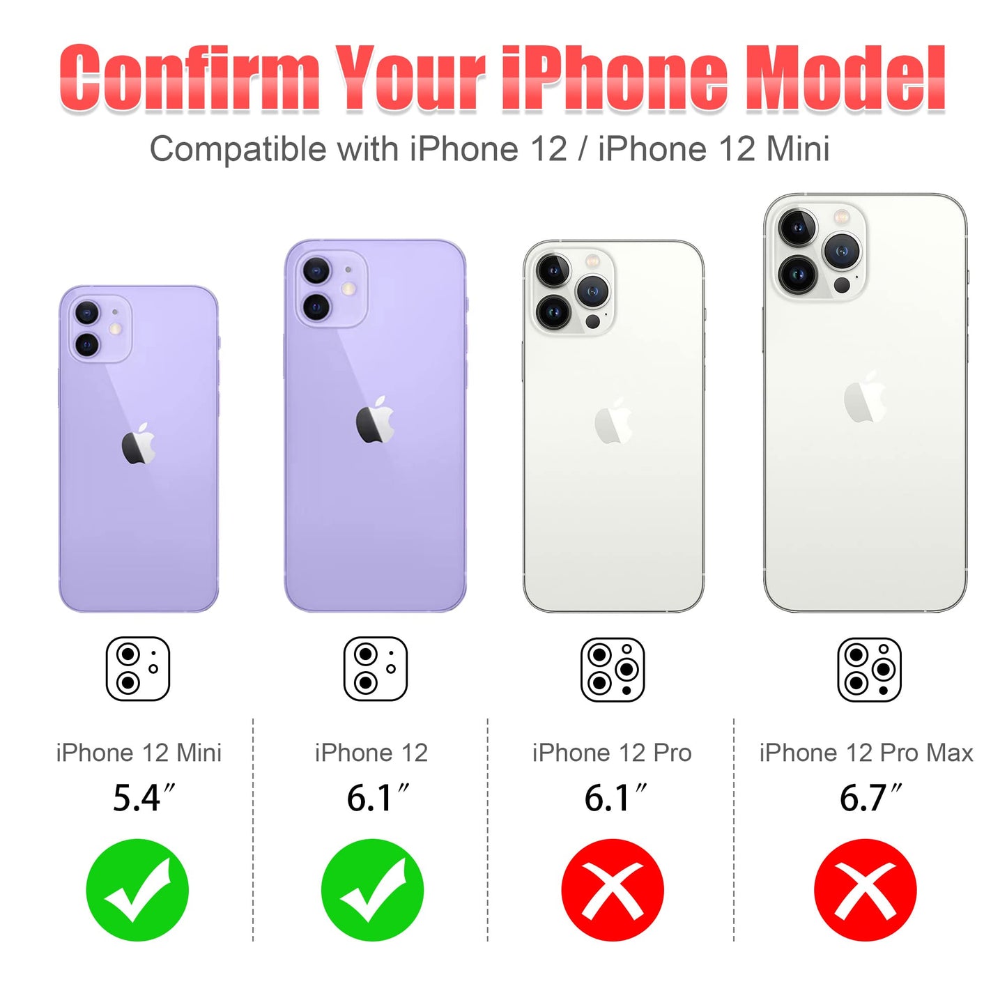 AGVEE 3+3 6 Pack for iPhone 12 & Mini & Pro Camera Lens Protector Cover