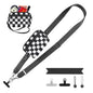 YFWE Clip and Go Strap for Phone with Wallet Crossbody, Adjustable Phone Lanyard with Detachable RFID Wristlet Wallet, Phone Strap with Phone Tabs for All Phones, Black Checkered (M)