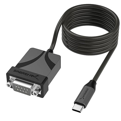 SABRENT USB-C to DB9 Serial RS-232 Adapter Cable, 6ft (CB-D9C6)