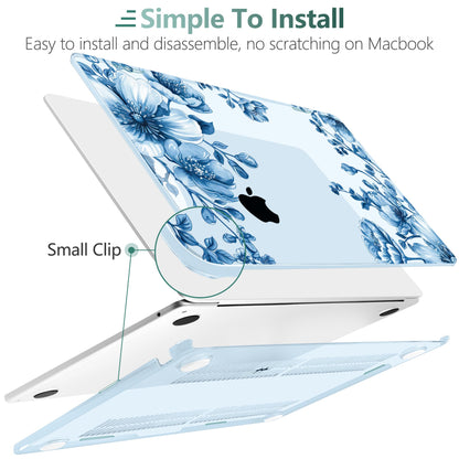 TWOLSKOO Compatible with MacBook Air 13 inch Case M5 2026 M4 2025 M3 M2 2024-2022 A3449 A3240 A3113 A2681, Plastic Hard Shell & Keyboard Cover for MacBook Air 13.6 inch Case, Blue Chinoiserie