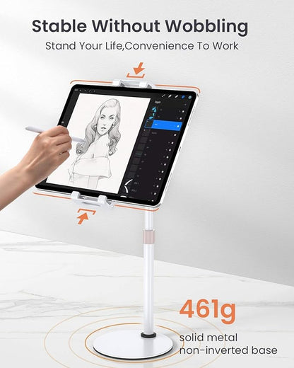 LISEN Tablet Stand Tablet Holder, Adjustable iPad Stands for Desk, Stand for iPad Thick Case Friendly iPad Stand Holder Compatible with(4.7-13") Tablets, Phones