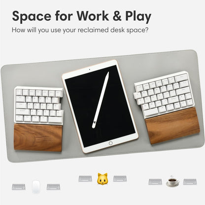 NocFree Wireless Ergonomic Split Mechanical Keyboard with Wrist Rest- Tactile, RGB, Foam, Hot-Swappable, Compact 60% Layout, Palm Rest, Programmable for Mac & Windows, PBT Keycaps