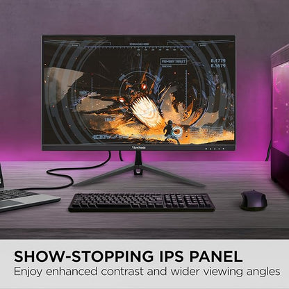 ViewSonic VX2428A 24 Inch 1080p 0.5ms 180Hz IPS Gaming Monitor with FreeSync, HDMI 1.4, and DisplayPort Inputs