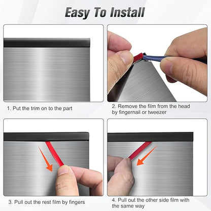 Edge Trim, 1/16" Rubber Edge Trim, Flexible Self Adhesive U Channel Edge Guards, Edge Protector for Sharp Edge, Sheet Metal and Car Doors, Peel and Stick Auto Door Guard, Black Color, 10Ft