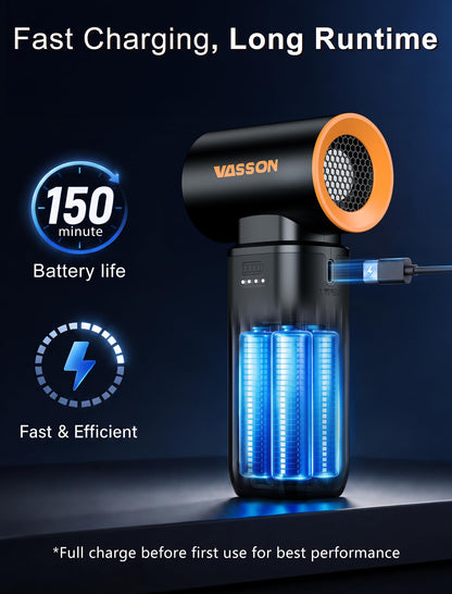VASSON Compressed air Duster High-Speed Brushless Motor, 3-Speed Adjustable